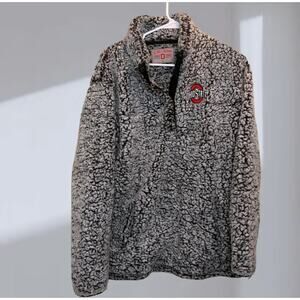 Ohio State Buckeyes Sherpa Quarter-Zip Jacket – Gray/Black (Men’s L)